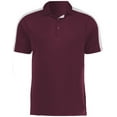 thumbnail image 3 of Augusta Sportswear B09634586 Mens Two-Tone Vital Polo T-Shirt, Maroon & White - Extra Large, 3 of 5
