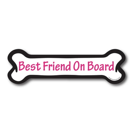 Magnet Me Up Best Friend on Board Dog Bone Car Magnet - 2x7