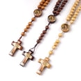 thumbnail image 2 of 12 Pcs Mixed Wood Beads Rosary Crucifix Necklace Our Lady of Guadalupe Recuerdos de Bautizo Communion Religious Gifts, 2 of 3
