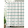 thumbnail image 2 of Fsddascl Aqua Striped Shower Curtain Set - 36" x 78" Washable Bathtub Curtain with 12 Hooks, Rustic Teal Stripe Modern Art Beige Waterproof Fabric Stall Shower Curtains for Bathroom/Bathtub Décor, 2 of 6