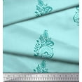 thumbnail image 2 of Soimoi Poly Georgette Fabric Leaves,Floral & Paisley Block Printed Fabric 1 Yard 52 Inch Wide, 2 of 3