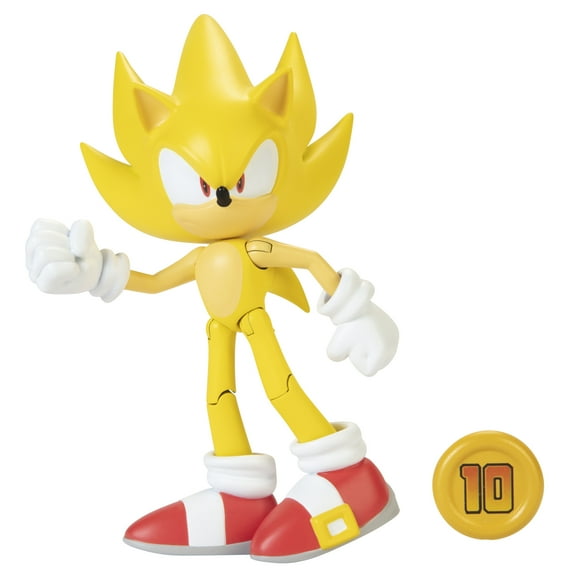 Sonic Collectible Super Sonic The Hedgehog Action Figures, Plastic Yellow, 4"