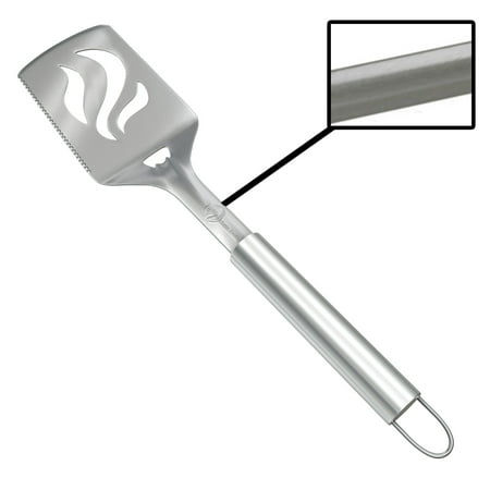 Barbecue Spatula With Bottle Opener - HEAVY DUTY 20% THICKER STAINLESS STEEL - Wide Metal Grilling Turner for Burgers Steak & Fish - Large BBQ Grill Handle - Best Cooking Utensils & Accessories (Best Steak Cooking Techniques)