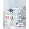 thumbnail image 3 of Blue Red Coastal Bath Towels for Bathroom Set,Luxury Microfiber Towels Gifts for Women,Beach Kitchen Hand Hair Face Towel and Dish Washcloth,Nautical Summer Beach Coral Sea Turtle Towels+Set, 3 of 7