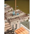thumbnail image 2 of Outdoor Tablecloth with Umbrella Hole for Patio/Picnic/Party/Camping, Country Star Brown Waterproof Table Cloth Square Cover Washable, Farmhouse Vintage Plants Wooden (54"x 54"), 2 of 8