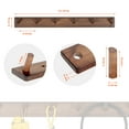 thumbnail image 7 of Wall Mounted Wood Coat and Hat Rack, 6 Hooks, Dark Brown, 7 of 7