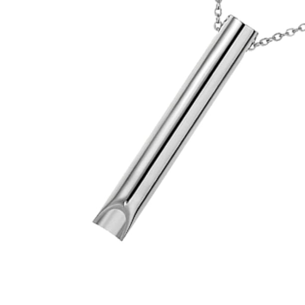 Collar de respiración para aliviar la ansiedad, collar con silbato para niños y niñas (plata) DQrwqpou libre de BPA