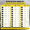 thumbnail image 3 of Juego de enchufes para filtros de aceite VEVOR, 30 unidades, acero negro, con llave para 3 atascos, 3 of 6