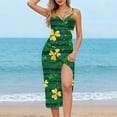 thumbnail image 4 of Lopeceal Women Plus Size Bikini Cover Up Print Two Ways Cross Wrap Cover Up Long Dress or Tie Skirt Summer Vacation S-5XL, 4 of 8