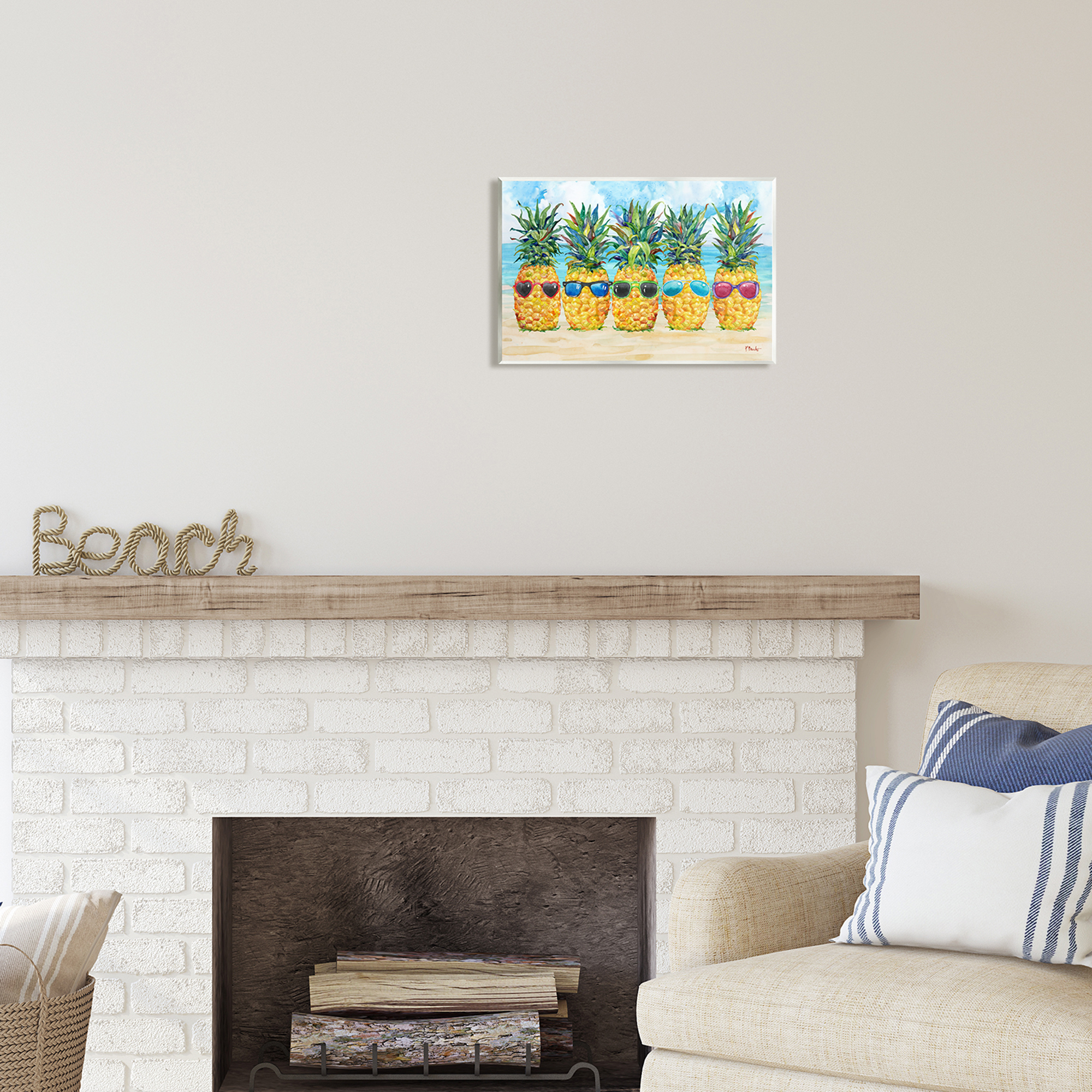 Stupell Industries Pineapples & Sunglasses Food & Beverage Painting Unframed Art Print Wall Art, 15 x 10