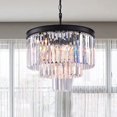 thumbnail image 2 of Maxax Crystal Modern Chandelier 7-Light Contemporary Hanging Ceiling Light Fixture 3-Tier Pendant Light with Adjustable Chain for Bedroom Living Room Dining Room Kitchen Girls Room, Black, 2 of 4