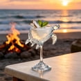 thumbnail image 4 of Sea Creature Stemmed Cocktail Goblet, Hand Blown Octopus & Sea Turtle Glass, Coastal Decorative Drinkware For Home Bar, 4 of 5