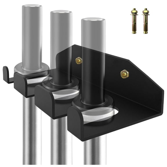 VANROUG Barbell Storage Rack, Vertical Hanging Barbell Rack, Heavy Duty Wall Mounted Barbell Holder, Olympic Wall Mount Barbell Holder Space Saving Bar Holder Suitable for Garage, Gym, Home Fitness