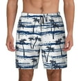 thumbnail image 3 of Uemuo Retro Coconut Tree Pattern Mens Swim Trunks Quick Dry Board Shorts with Mesh Lining, Stretch Beach Shorts Quick Dry No-Chafing Board Shorts-Large, 3 of 9