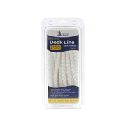 3/8" x 25' White 3 Strand Twisted Premium Nylon Dock Line - For Boats up to 25' - Boating Accessories