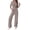 Striped Brown White, variant on PRETTYGARDEN Women 2 Piece Striped Lounge Sets Soft Cozy Knit, Matching Airport Travel Outfits, Long Sleeve Shirts, Wide Leg Pants Pockets, Fall Winter Comfy Casual Clothes