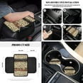 thumbnail image 5 of Renewold American Tribal Leopard Print Beige 12 PCS Front Car Seat Cover Full Set, with Steering Wheel Seat Belt Armrest Protector Trash Can Air Vent Holder Rear View Mirror Cover Coasters Key Chain, 5 of 7