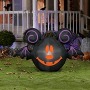 Gemmy Airblown Inflatable Mickey Mouse as Jack O' Lantern Bat, 3 ft Tall, Black