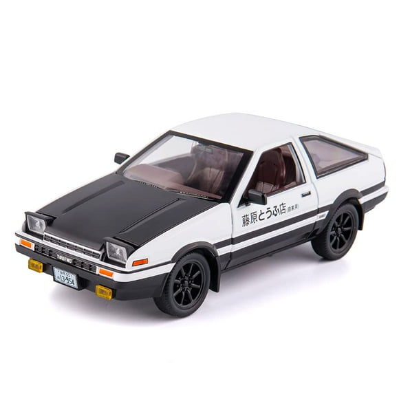 BDTCTK 1/24 AE86 Voiture Modèle Initiale D Grande Voiture Jouet, Voiture Jouet en Alliage de Zinc à Rétrofriction avec Son et Lumière pour Cadeau Garçon Fille Enfants (Noir)