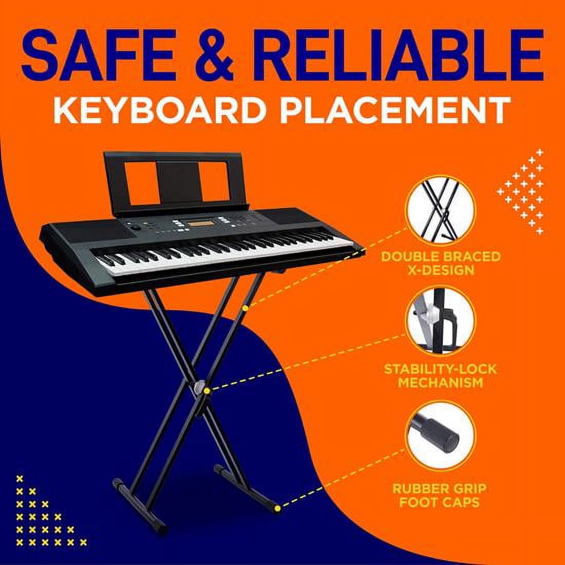PyleUsa Electronic Stand-Digital Piano Keyboard Mount Holder, Height Adjustable (PKSTX5)