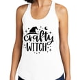 thumbnail image 2 of Crafty Witch Tank Top Fitted Racerback Women's Large White, 2 of 5