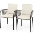 thumbnail image 6 of Uforic 5-Piece Patio Outdoor Dining Set, Wicker Patio Furniture Set of 4 Rattan Wicker Chairs and Rectangular Dining Table - Black & White, 6 of 6