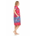 thumbnail image 3 of Dream8teen Women's Short Sleeve Muumuu Lounger Dress 9004 Fuchsia Turquoise 3X-Large, 3 of 5