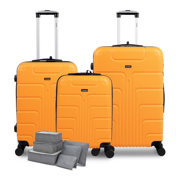 Juego 3 Maletas De Viaje Rigidas Ruedas 360 Bolsas De Viaje naranja 1