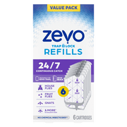 Zevo Full Size Refill: 6 Indoor Light Trap Refill Cartridges Capture House Flies, Fruit Flies, and Gnats (6 Full Size Refill Cartridges)