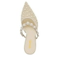 thumbnail image 2 of XYD Women Elegant Pearl Stiletto Heels Mules Mesh Pointed Closed Toe Sandals Slip On Backless Wedding Shoes Size 6.5 Ivory, 2 of 4