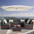 thumbnail image 4 of KIGOTY 7 Piece Outdoor Patio Furniture, Wicker Rattan Outdoor Conversation Set Sectional Sofas for Backyard, Garden, Brown-Gray, 4 of 7