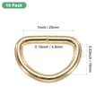 thumbnail image 3 of Uxcell 10-Pack D-Rings Buckle, 1 Inch Iron Non-Welded Dee Rings Metal Buckle for Purse/Aprons/Belts/Pet Collars, Semi-Circular D Ring Hardware [Light Gold], 3 of 6