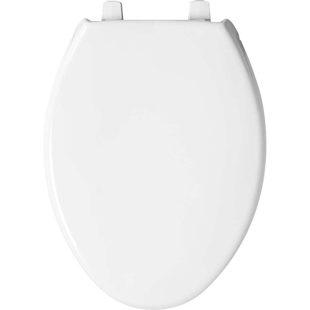 BEMIS 1950-000 Toilet Seat, With Cover, Plastic, Elongated, White