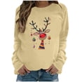 thumbnail image 2 of Wancir Womens Christmas Sweatshirt Funny Reindeer Snowman Crewneck Xmas Holiday Long Sleeves Pullover Tops, 2 of 4