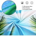 thumbnail image 4 of Beach Shower Curtain, Summer Seaside Scene Ocean Island Tropical Palm Leaf Printed Weighted Bottom Bathroom Curtain Waterproof Fabric Machine Washable with Hooks,72" Wx72 L, 4 of 6