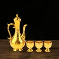thumbnail image 6 of Dualoai Teapot Set, Drinkware with 3 Cups, Golden Serving Set for Household, Table Decoration, for Dining Room, Wedding, Home, Party, Holiday Style A, 6 of 9