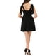 thumbnail image 3 of Vestido mini casual de tirantes espagueti para mujer con hombros atados, smock, XS, negro, 3 of 6