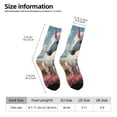 thumbnail image 2 of Susaid Flower White Horse (2) Print Men's Moisture Wicking Cushioned Crew Work Boot Socks Suitable for Size 36-45, 2 of 6