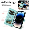 thumbnail image 6 of Wallet Case for Samsung Galaxy S24 FE with Detachable Wrist Strap & Shoulder Strap, Card Slots Folio Purse Luxury PU Leather Stand Accessories Cell Phone Cover for S24 FE Women Men, Green, 6 of 11