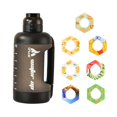 thumbnail image 1 of Popular! 2 Liters Bottle, Update Water Bottle Up Set With 7 Capsules Drinking Straw, Outdoor Water Bottle, 1 of 4