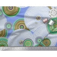 thumbnail image 2 of Soimoi Blue Heavy Satin Fabric Round Geometric Print Sewing Fabric Yard 56 Inch Wide, 2 of 3