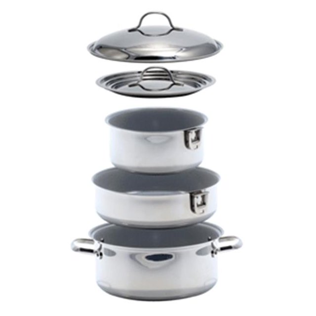 Kuuma Products 58375 Ceramic Nesting Cookware Set, Stainless Steel