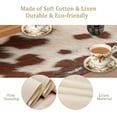 thumbnail image 5 of Cow Print Table Runner, Rustic Country Farmhouse Animal Fur Skin Western Farm Brown Cowhide Print Dinner Runner for Home Kitchen Dining Table Decoration 13"x90", 5 of 6