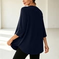 thumbnail image 5 of Loopsun Womens 3/4 Sleeve Fall Tops Fashion Solid Crew Neck Sports Casual Pullover Shirts, 5 of 5