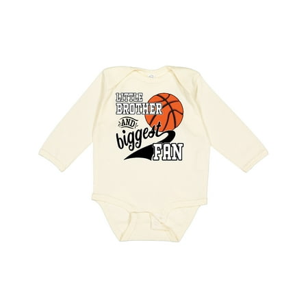 

Inktastic Little Brother and Biggest Fan- Basketball Player Gift Baby Boy Long Sleeve Bodysuit