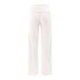 thumbnail image 4 of KHONTS Loungewear Yoga Pants for Women Fold over Low Waist Wide Leg Sweatpants Flare Leggings Bell Bottoms Y2k Foldover Pants White XL, 4 of 5