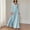 Sky Blue, variant on Square Neck Bridesmaid Dresses for Women Trendy Solid Color Long Sleeve Empire Waist Pleated Gowns Wedding Guest Dress Maxi Formal Evening Dress Sky Blue XL