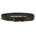 thumbnail image 3 of Full Grain Leather Studded Roller Buckle Belt – 1.5" Wide Snap-On, 3 of 4