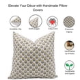 thumbnail image 4 of Fabdivine Block Print Throw Pillow Cover, 26x26 Inch Thick Cotton White Decorative Cushion Cover, Floral Print Boho Design Yellow Pillow Cover for Sofa and Couch, 4 of 5