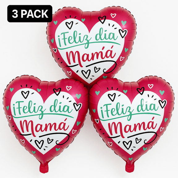 Día de la Madre Heart Shape Balloon - Mother's Day Spanish Celebration